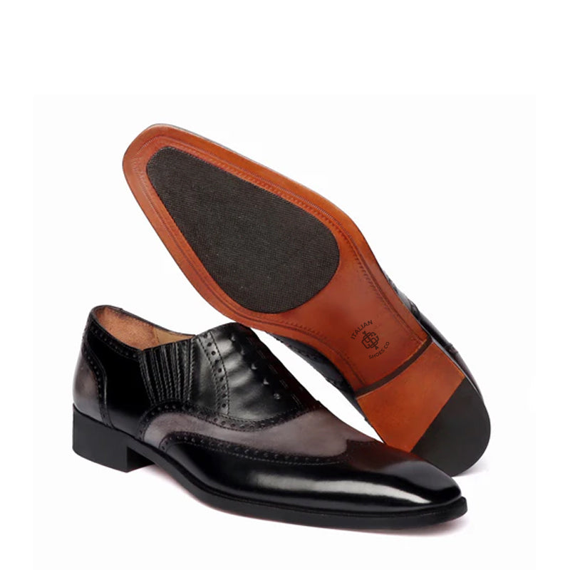 Leather Square Toe Lace-Up Oxford Olive Shoe