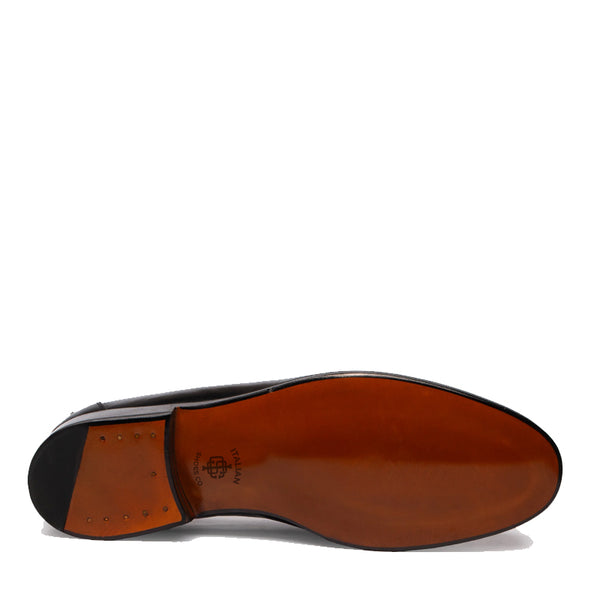 Polished Plain Leather Penny Loafer For Men