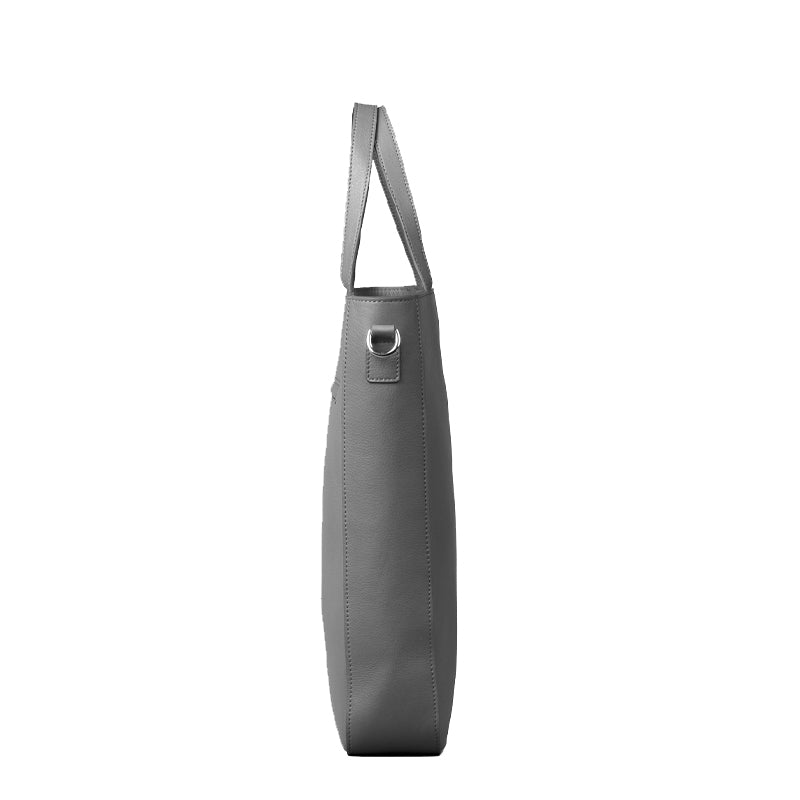 The Poet Leather Tote Grey Bag