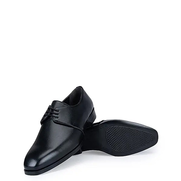 Plain Polished Shiny Leather Derby Shoe Burgundy