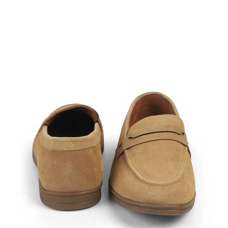 Men Suede Casual Leather Penny Tan Loafer