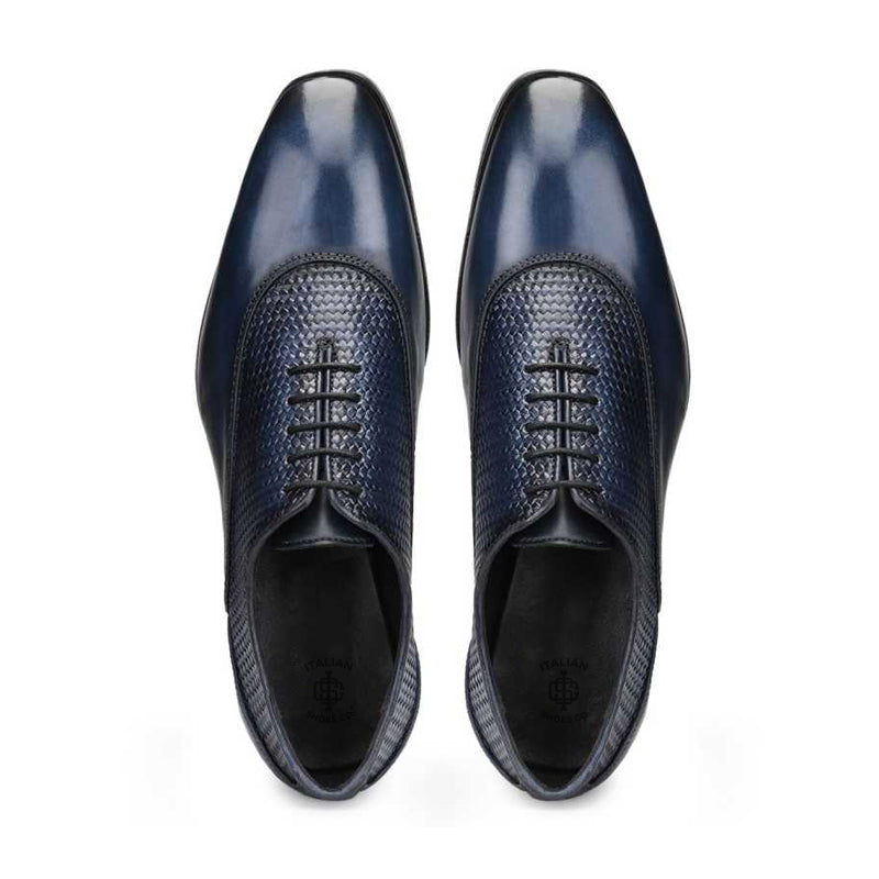 Stylish Pure Leather Dual Textured Oxford Shoes