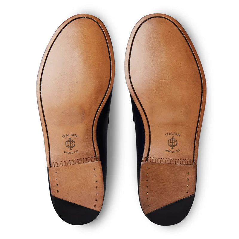 Classic Leather Black Penny Loafer For Men