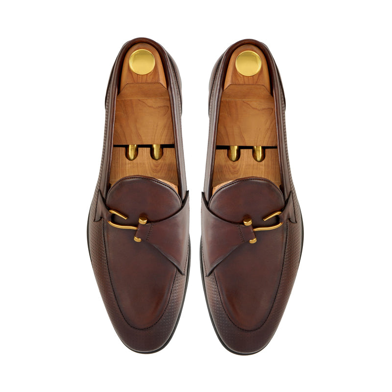 Luxury Pure Leather Black Loafer With Side Hook