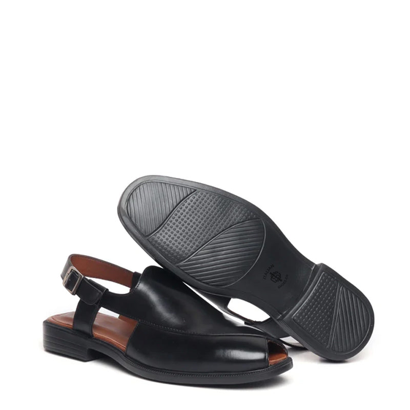 Cross Design Leather Comfort Peshawari Tan Sandal
