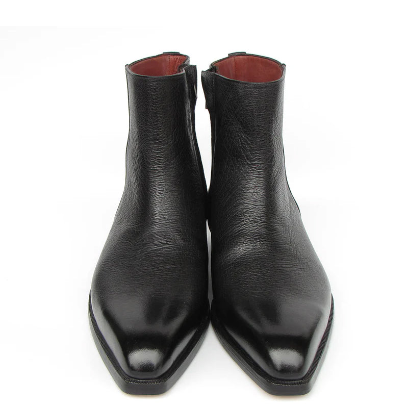 Polished Leather Handmade Side Zipper Boots