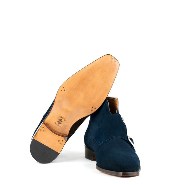 Luxury Suede Leather Double Buckle Ankle Boot