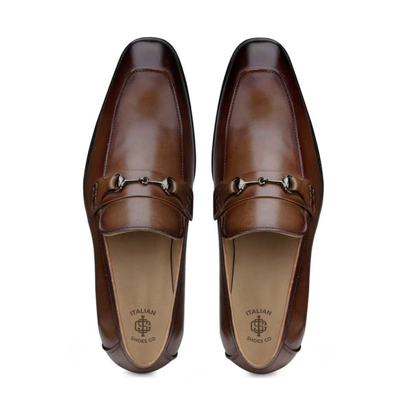 Men Classic Design Leather Loafers With Buckle