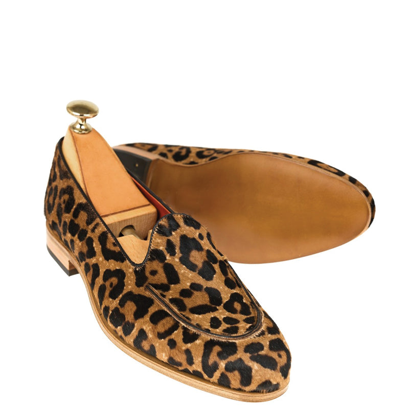 Leopard Print Solid Leather Leopard Print Loafer