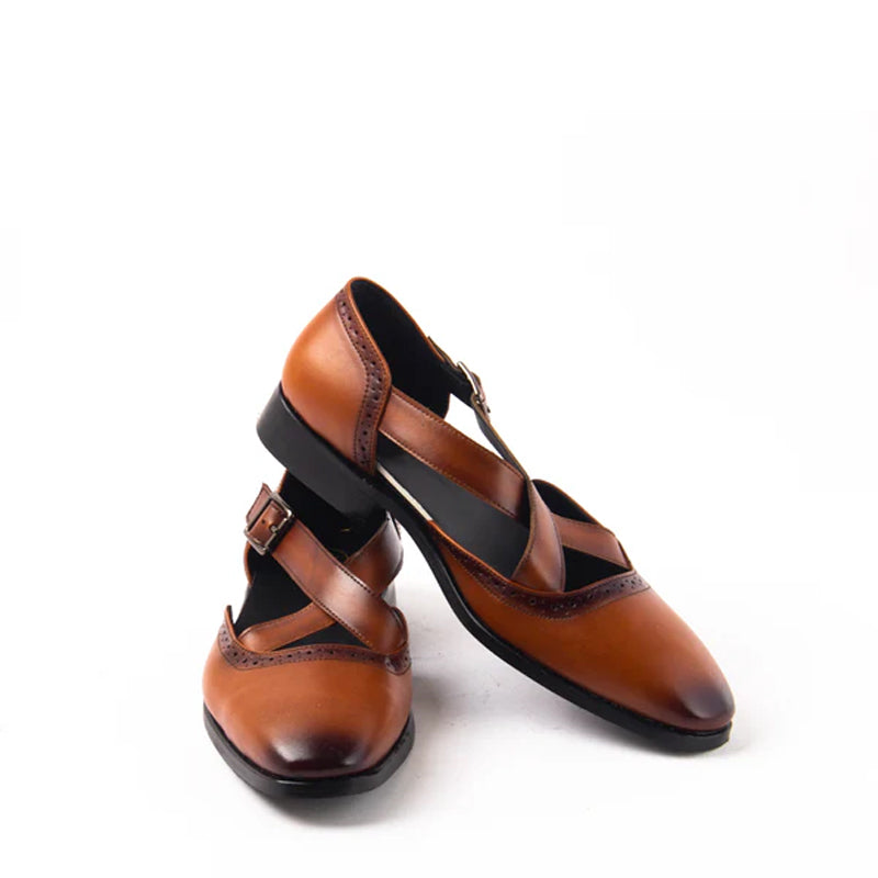 Patent Classic Leather Peshawari Black Sandals