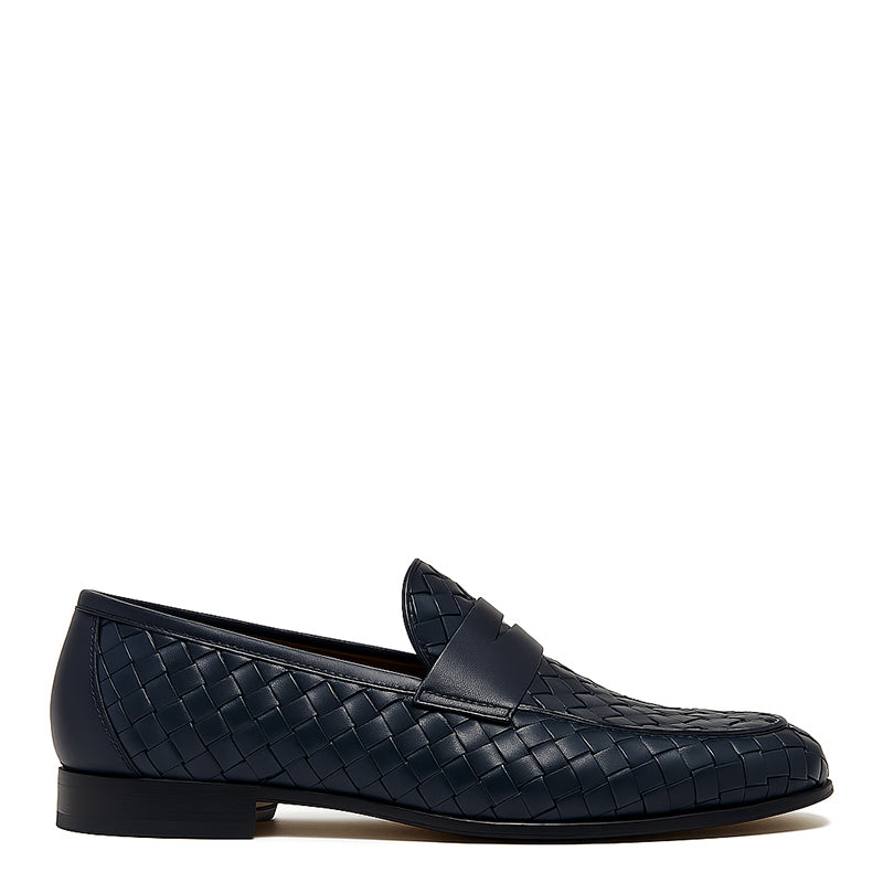 Woven Texture Leather Loafer for Men