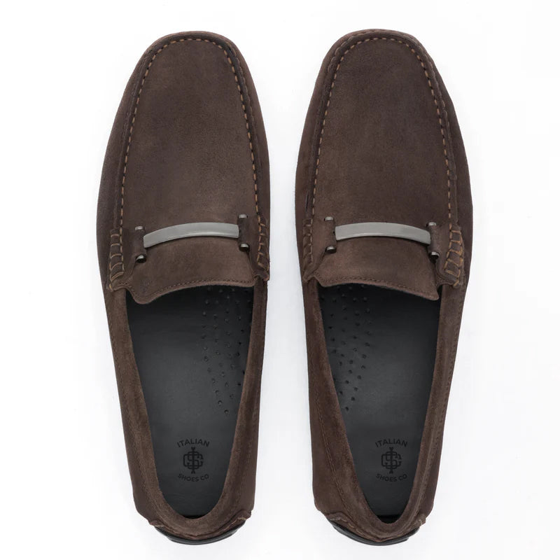Men Solid Suede Casual Leather Loafers