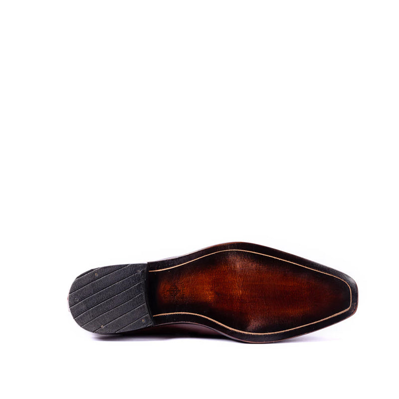 Men Suede Upper Horsebit Buckled Leather Loafer Brown