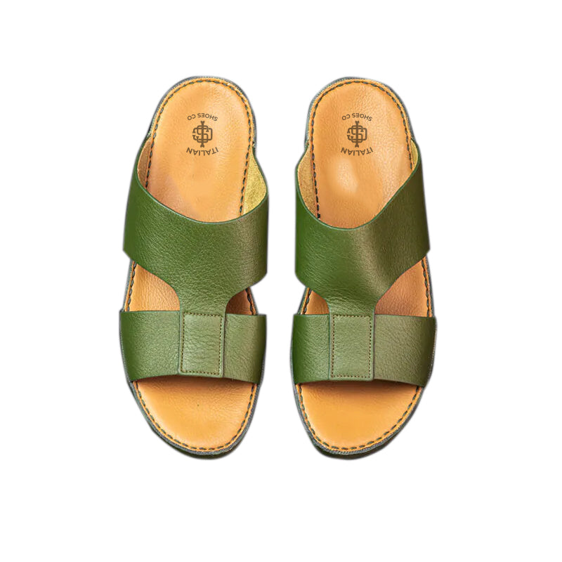 Premium Accented Open Toe Comfort Arabic Green Sandal