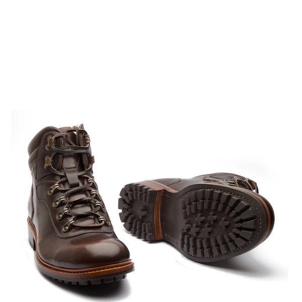 Leather Lace Up Mid Top Ankle Boot For Men