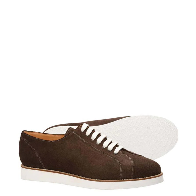 Classic Handmade Suede Lace-Up Tan Sneaker