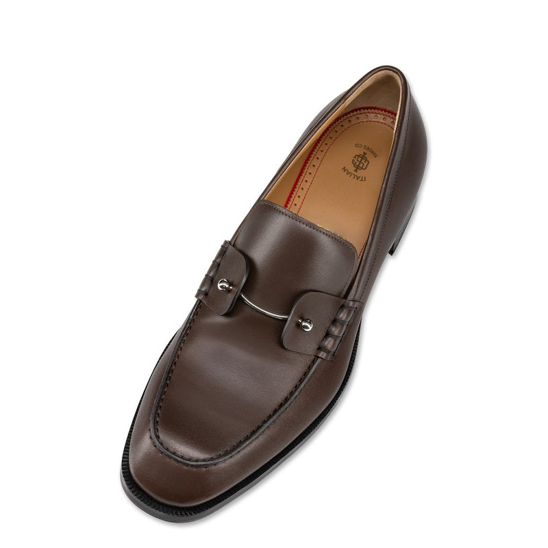 Patent Croco Print Leather Tan Loafer For Men