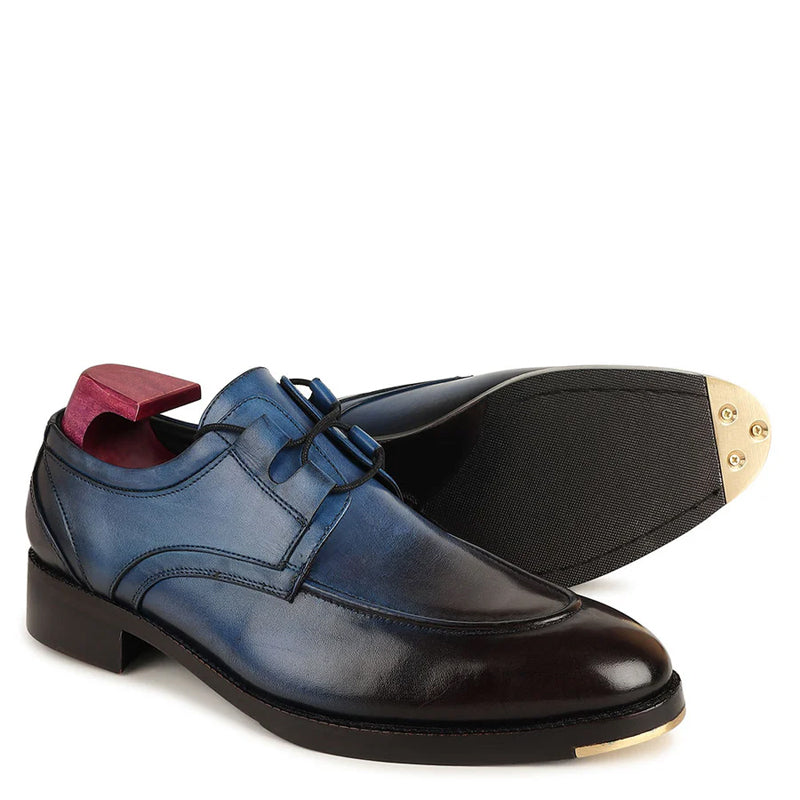 Patina Lace-UP Leather Derby Shoes For Men
