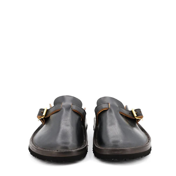 Buckle Clogs Slit Sandal Tan