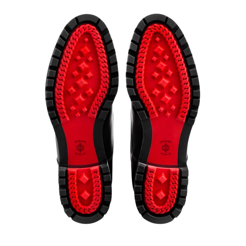 Polished Leather Handmade High Top Ankle Black Boot