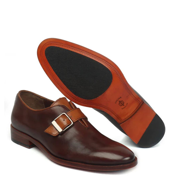 Leather Buckled Single Monk Straps Shoe