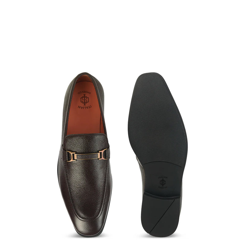 Pure Italian Leather Textured Bit Loafer