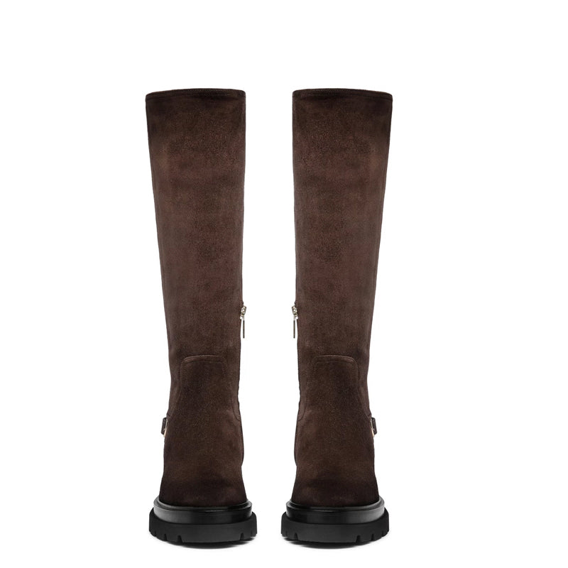 Women Suede High Heel Boots With Chain
