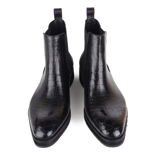 Stylish Croco Italian Leather Chelsea Boot