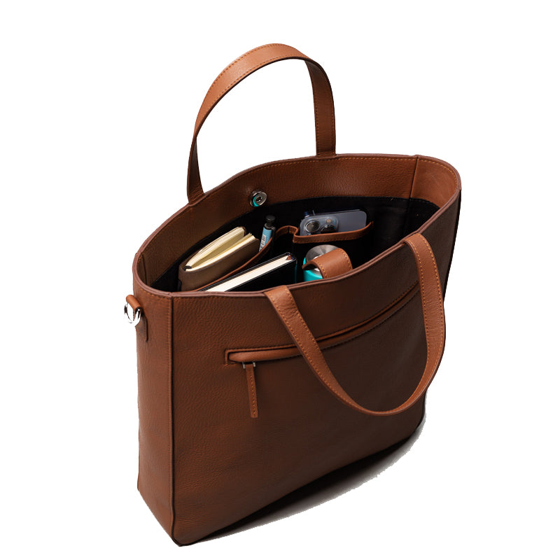 The Poet Leather Tote Grey Bag
