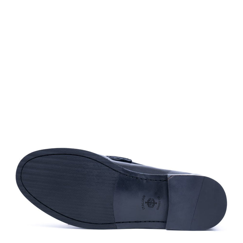 Men Tuscany Buckle Leather Black Loafer