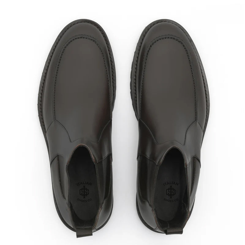 Men Handmade Classic Leather Chelsea Black Boot