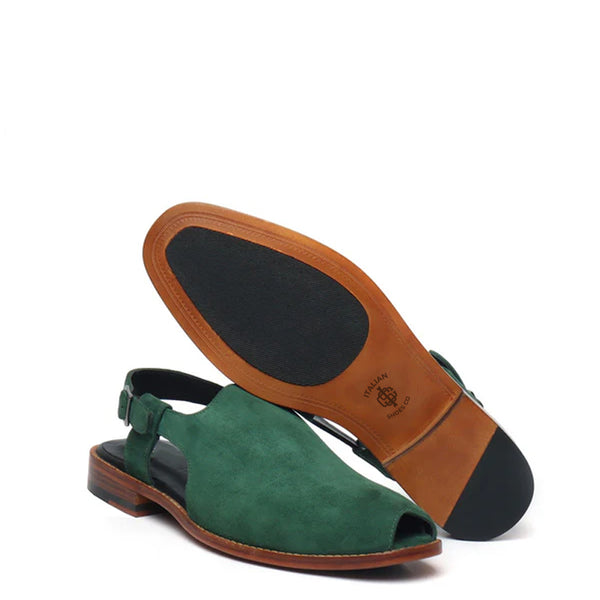 Suede Handmade Leather Peshawari Maroon Sandal
