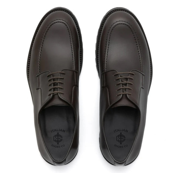 Men Classic Plain Solid Leather Derby Shoe