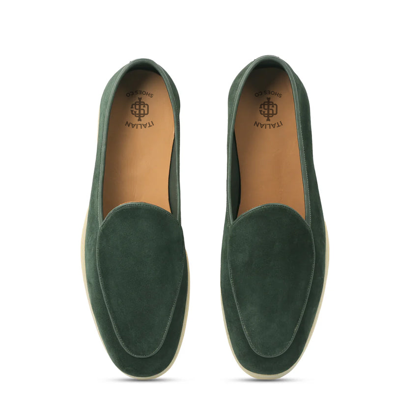 Suede Leather Solid Brown Loafer For Men
