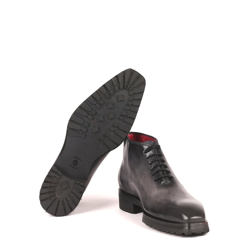 Classic Handmade Stylish Leather Ankle Boot Grey