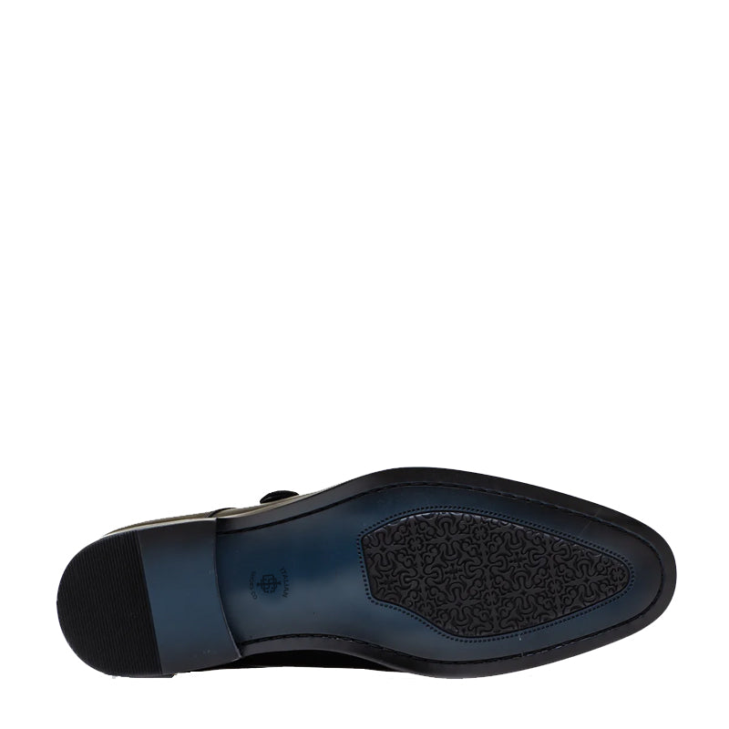 Classic Upper Suede Leather Single MonkStraps Shoe Black