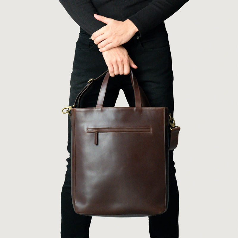 The Poet Leather Tote Brown Bag