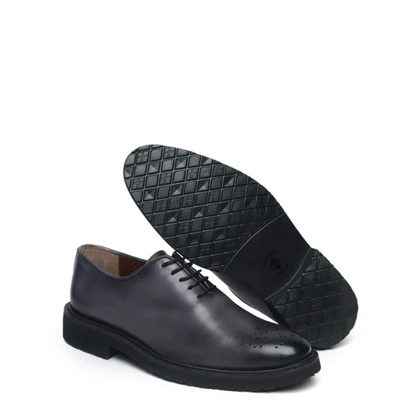 Men Wholecut Lace UP Leather Oxford Tan Shoe