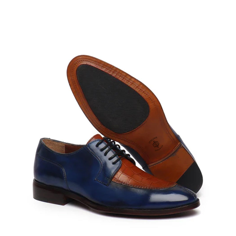 Leather Lace Up Deep Cut Derby Shoes