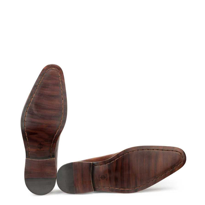 Handpainted Solid Leather Formal Oxford Brown Shoe