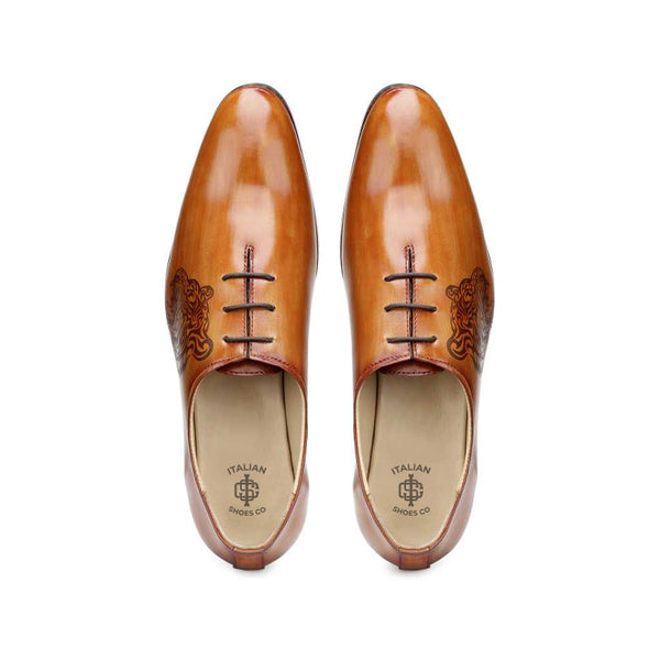 Classic Wholecut Shiny Leather Plain Oxford Shoe