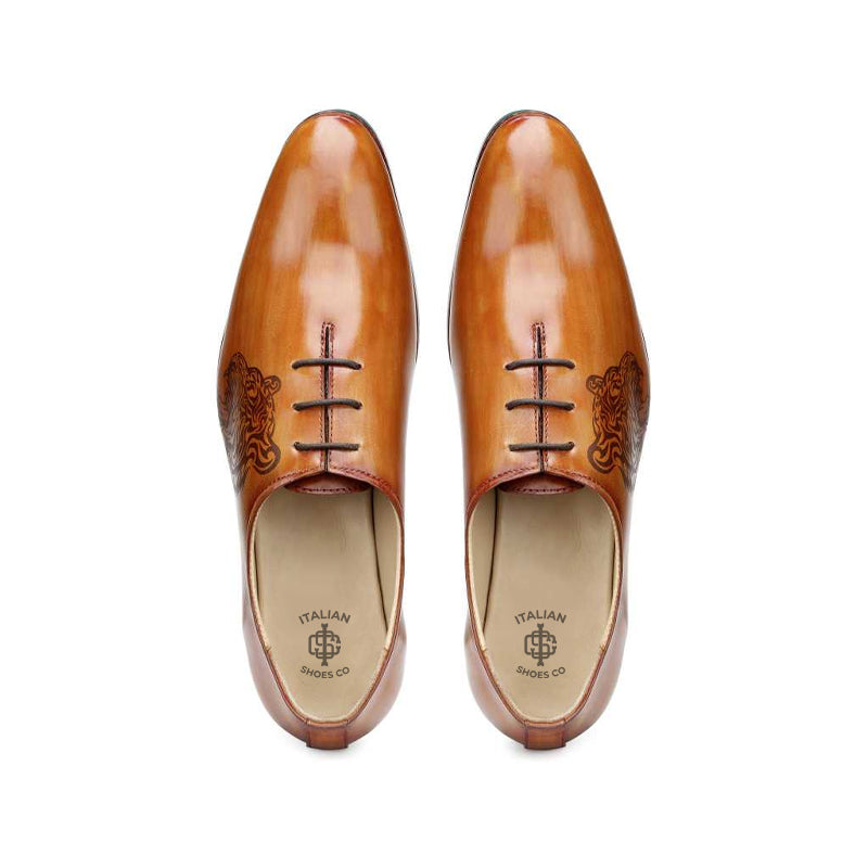 Classic Wholecut Shiny Leather Plain Oxford Shoe