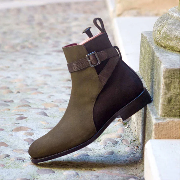 Suede Handmade Custom Leather Burgundy Jodhpur Boot