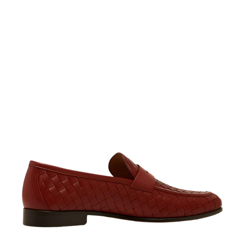 Woven Texture Leather Loafer for Men