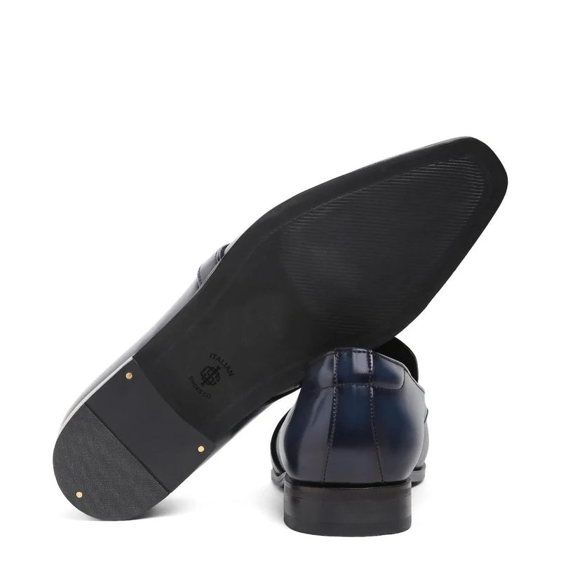 Classic Design Polished Shiny Leather Green Loafer