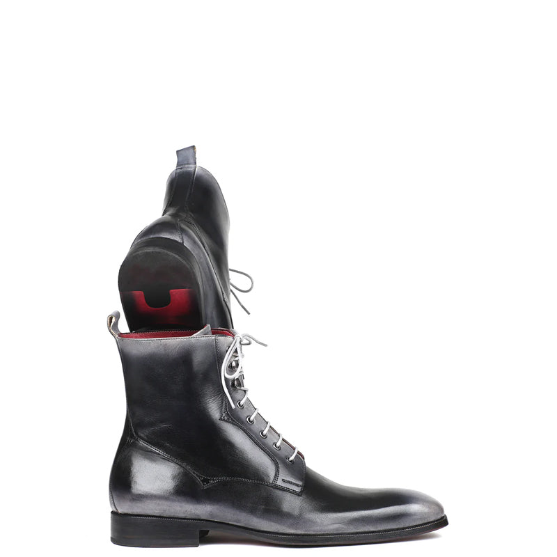 Premium Plain Toe Lace Up Leather Ankle Boot Brown