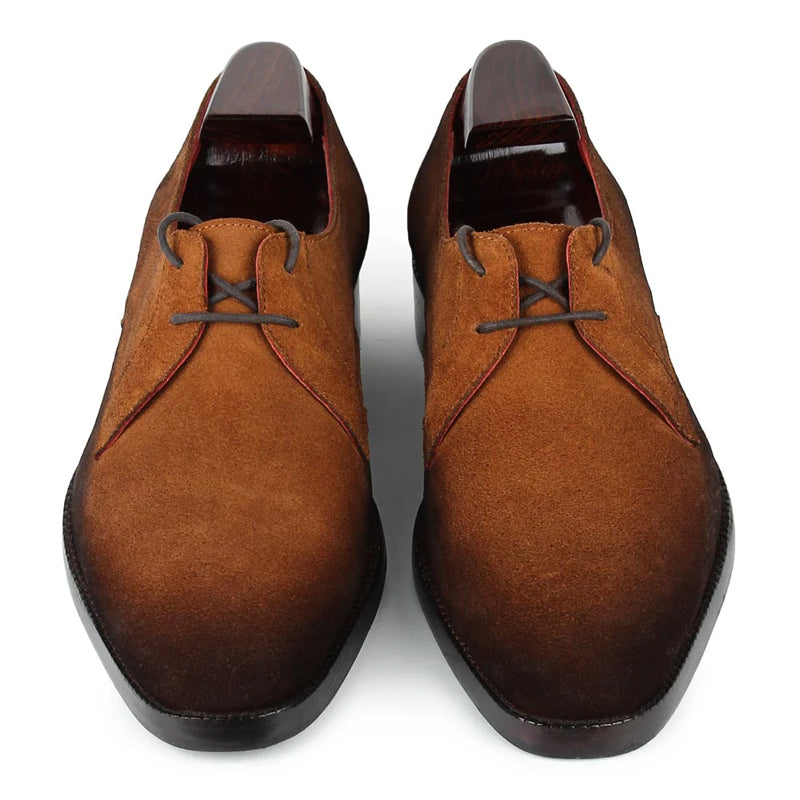 Suede Leather Two Eyelet Derby Shoe Tan