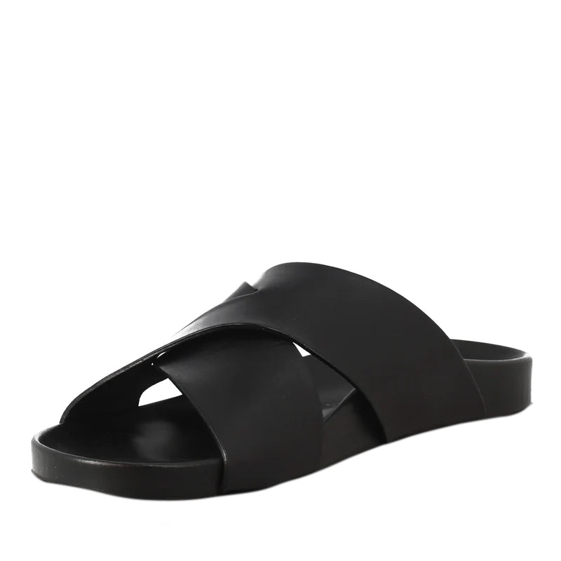 Black Open Back Leather