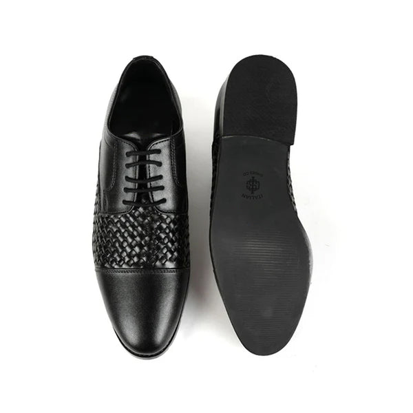 Men Braided Captoe Leather Oxford Shoe