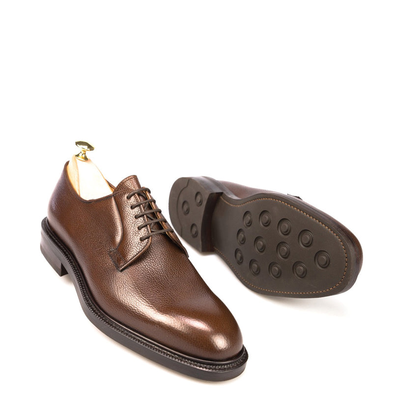 Classic Polished Leather Plain Derby Shoe Black
